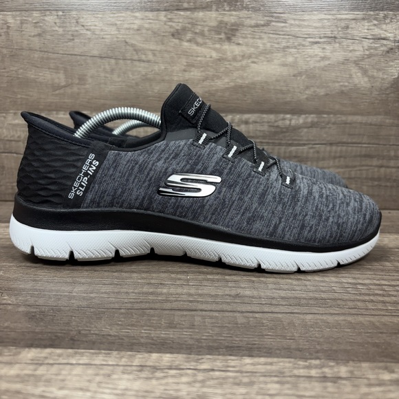 Skechers Slip-Ins Memory Foam Gray Black Womens US Size 8.5 149937 Sneakers - Picture 1 of 9